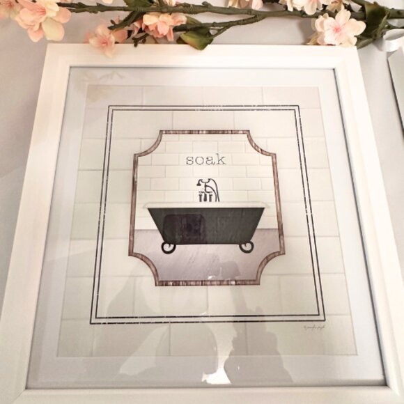 White Bathroom Wall Art 2 Piece Set - Picture 5 of 7